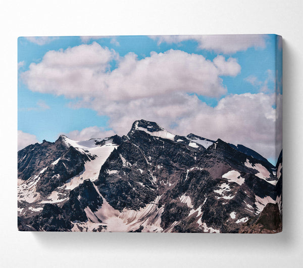  A Canvas Print of Black Peaks Under Clouds Canvas Print