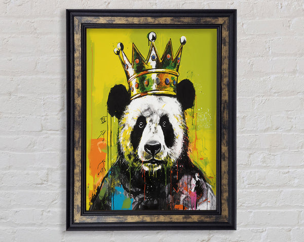Panda Crown Urban Framed Print
