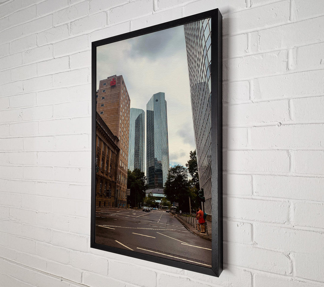  A Canvas Print of Brown Cityscape Reflection Canvas Wall Art