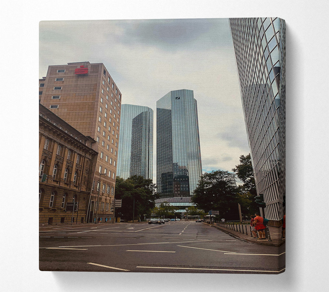  A Canvas Print of Brown Cityscape Reflection Canvas Wall Art