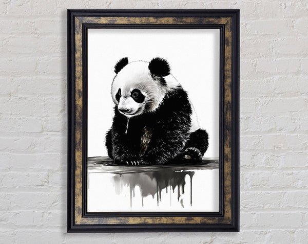 Panda Cub Cute Framed Print
