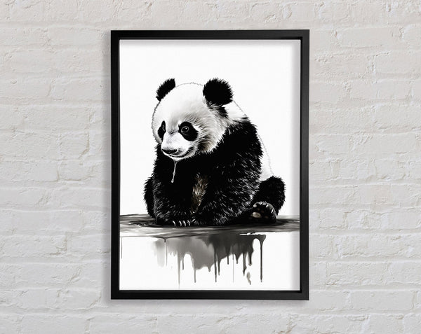 Panda Cub Cute Framed Print
