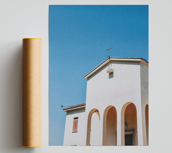 White Architectural Arcs Poster