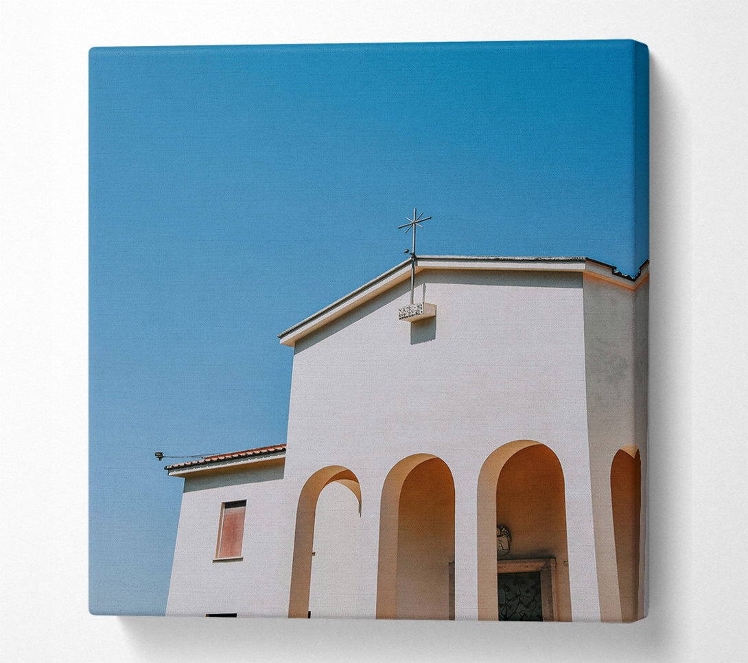  A Canvas Print of White Architectural Arcs Canvas Wall Art