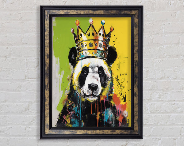 Panda King Urban Framed Print