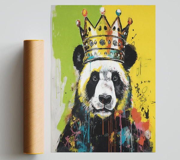 Panda King Urban Poster