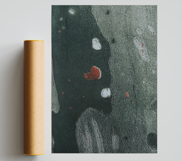 Dark Green Abstract Print