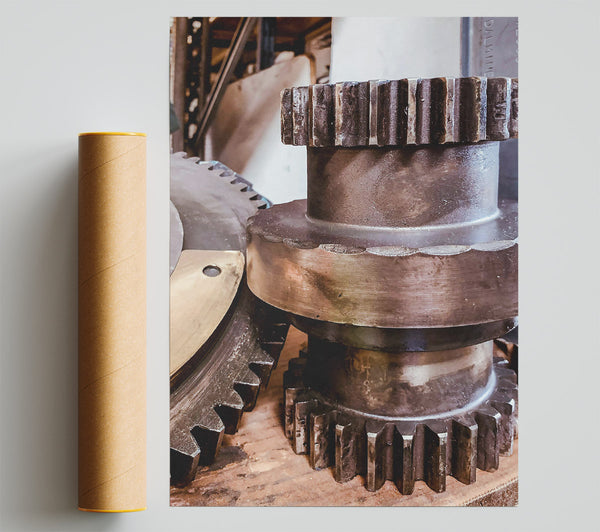 Rusty Cogs & Gears Giclee Print
