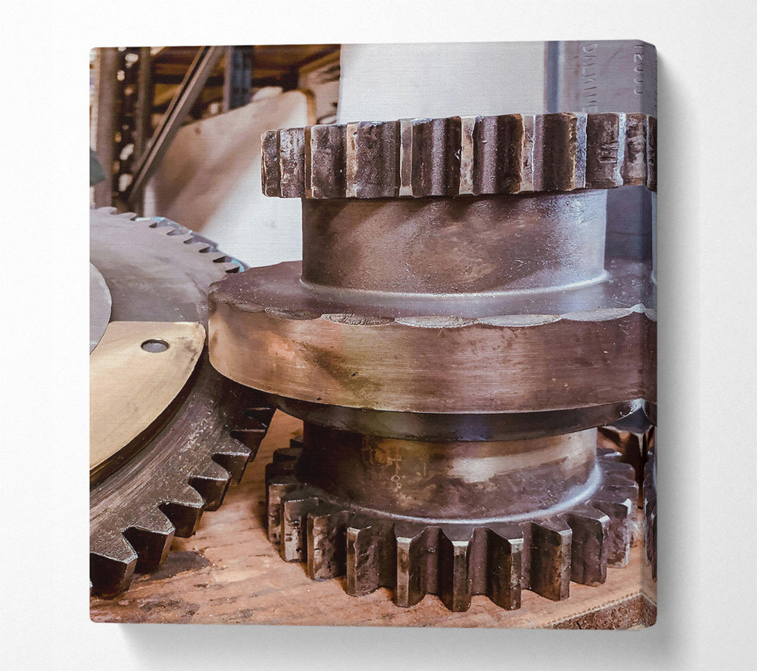  A Canvas Print of Rusty Cogs & Gears Canvas Wall Art