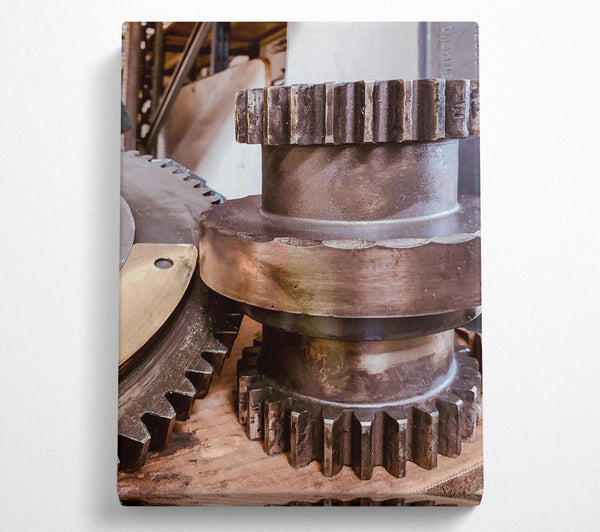  A Canvas Print of Rusty Cogs & Gears Canvas Wall Art