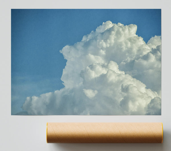 White Cumulus Cloudscape. Poster