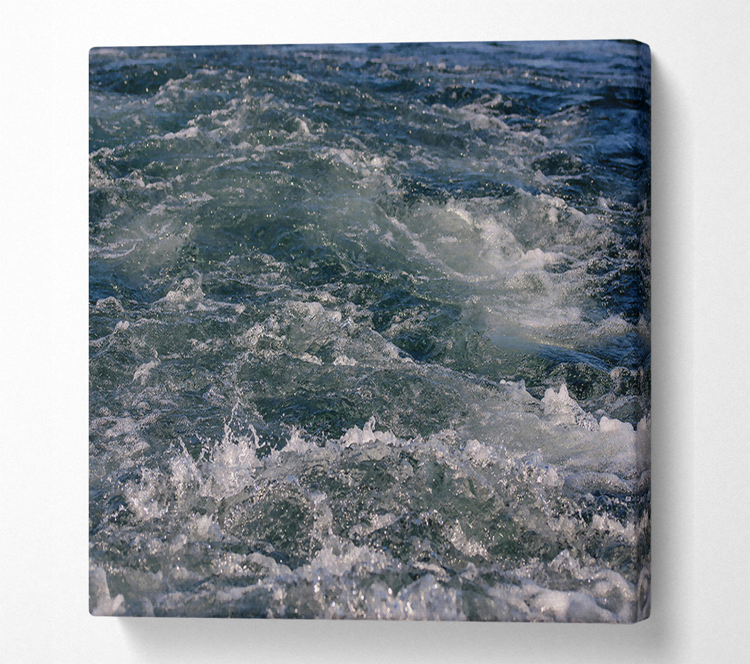  A Canvas Print of Teal Ocean'S Fury Canvas Art