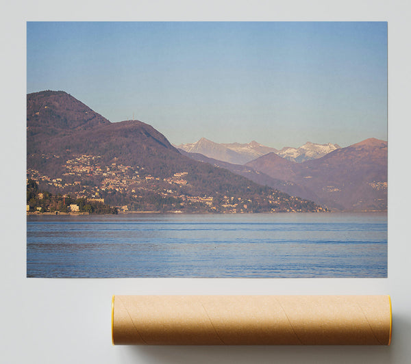 Blue Water Mountainscape Print