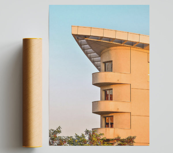 Golden Hour Balcony Poster