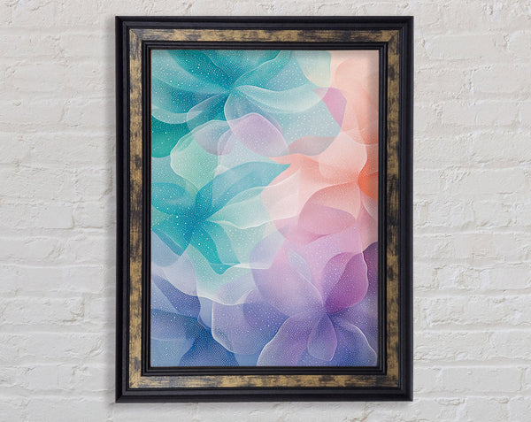 Pastel Floral Shapes Framed Print