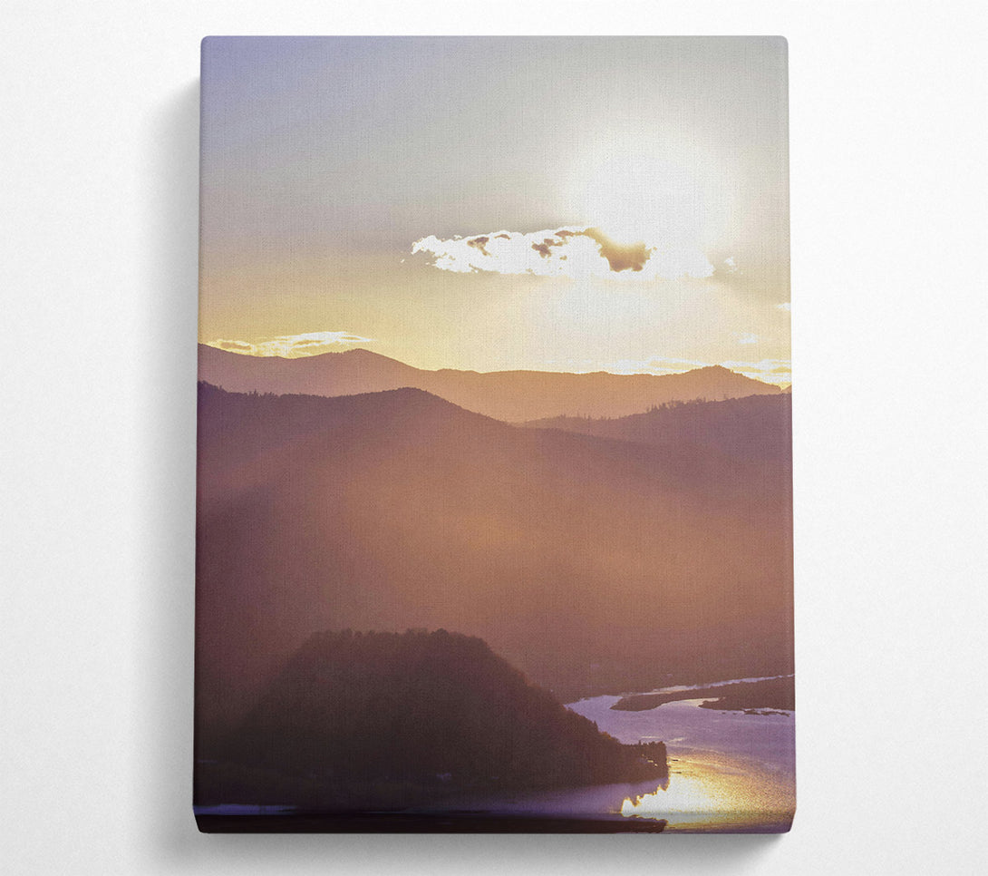  A Canvas Print of Golden Hour Mountains Canvas Art