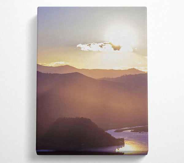  A Canvas Print of Golden Hour Mountains Canvas Art