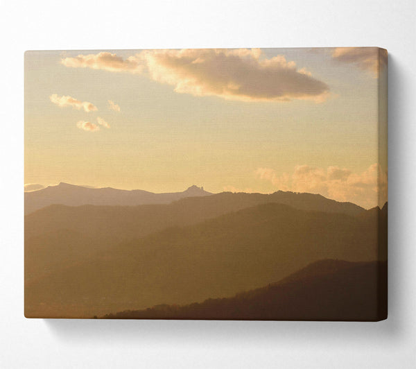  A Canvas Print of Golden Mountain Hues Canvas Art