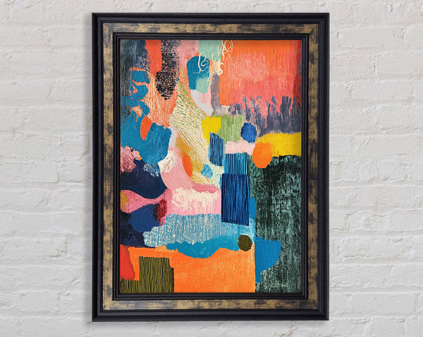 Patchwork Abstract Colour Framed Print