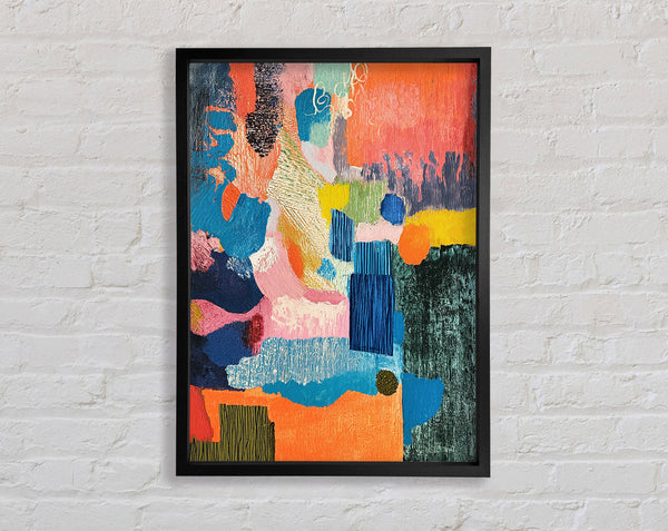 Patchwork Abstract Colour Framed Print