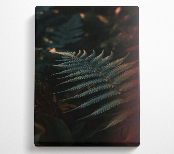  A Canvas Print of Teal Fern Fronds Canvas Print