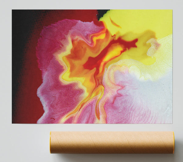 Crimson And Yellow Swirls Poster