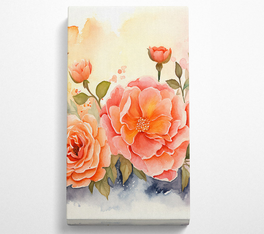  A Canvas Print of Peach Flowers In Bloom Canvas Art