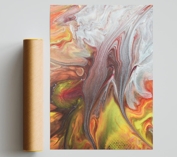 Silver And Yellow Dream Print