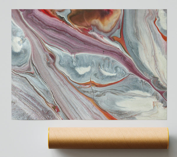 Silver Swirling Streams Giclee Print