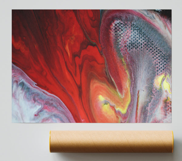 Crimson Swirls And Splashes Poster
