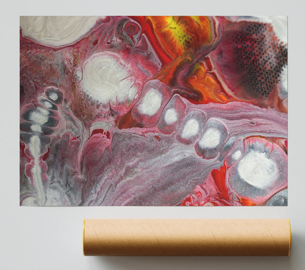 Crimson White Swirls Giclee Print