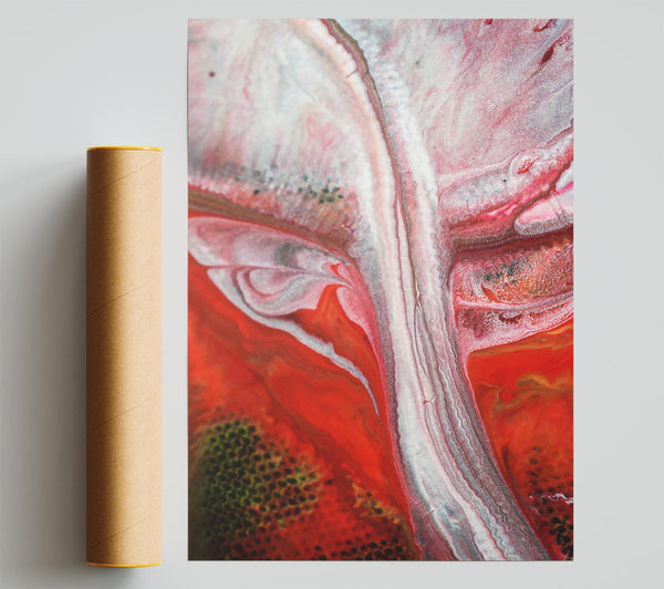 Red & White Veins Print