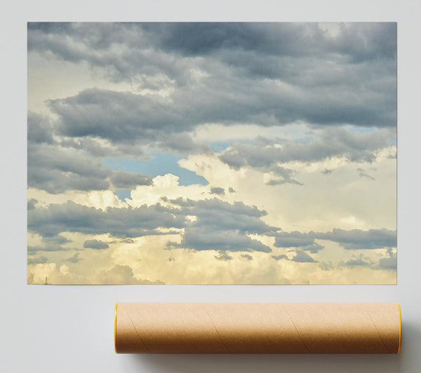 Gray & Golden Cloudscape Print