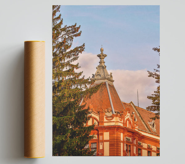 Orange Roof Detail Giclee Print