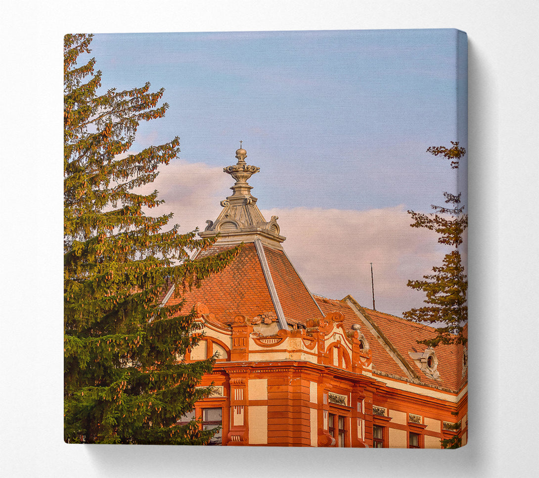  A Canvas Print of Orange Roof Detail Canvas Art