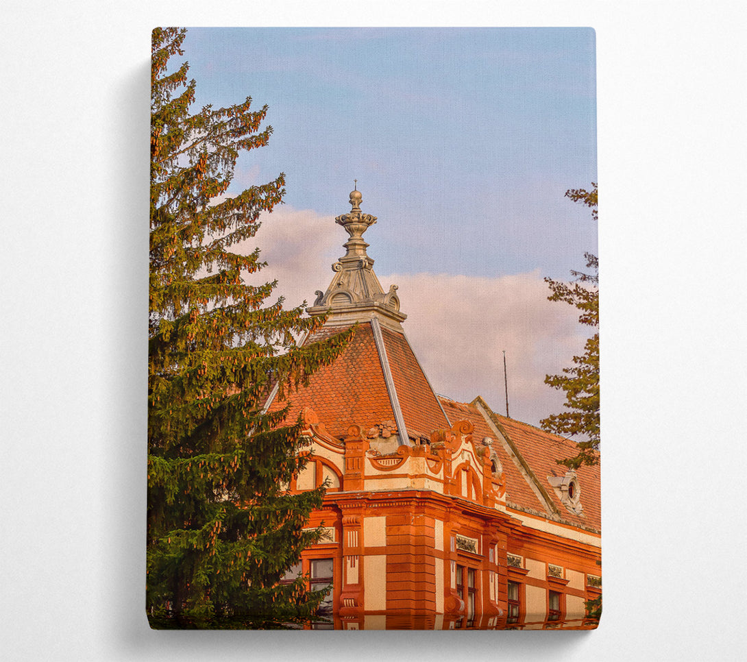  A Canvas Print of Orange Roof Detail Canvas Art