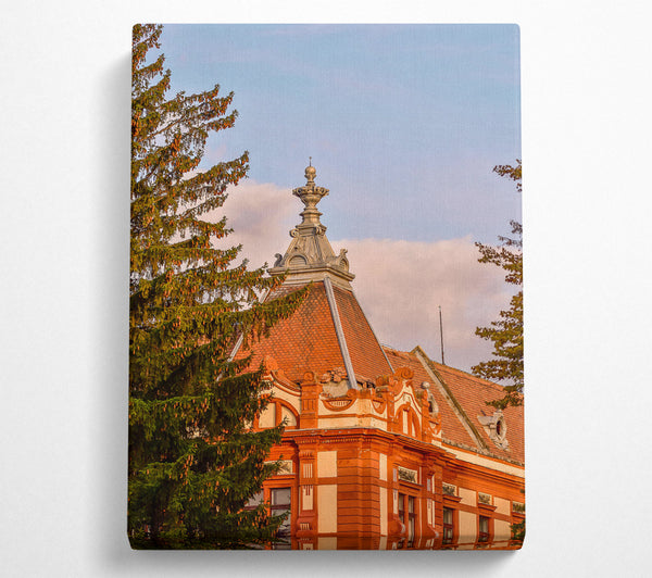  A Canvas Print of Orange Roof Detail Canvas Art