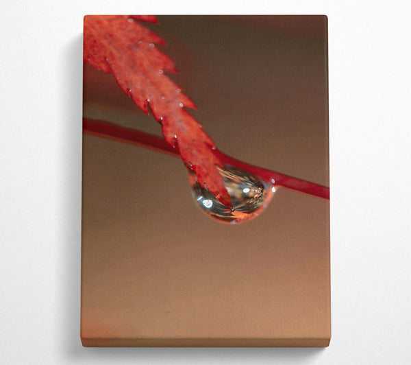  A Canvas Print of Crimson Leaf Reflection Canvas Wall Art