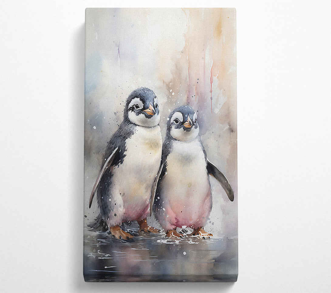  A Canvas Print of Penguin Soulmates Watercolour Canvas Print