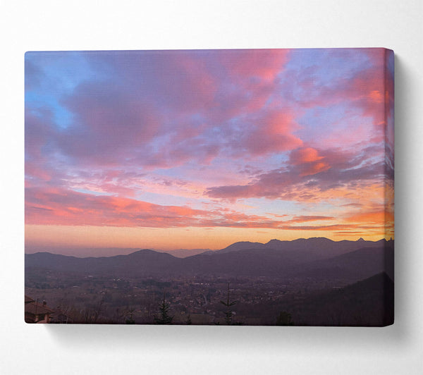  A Canvas Print of Pink Mountain Sunset Canvas Print