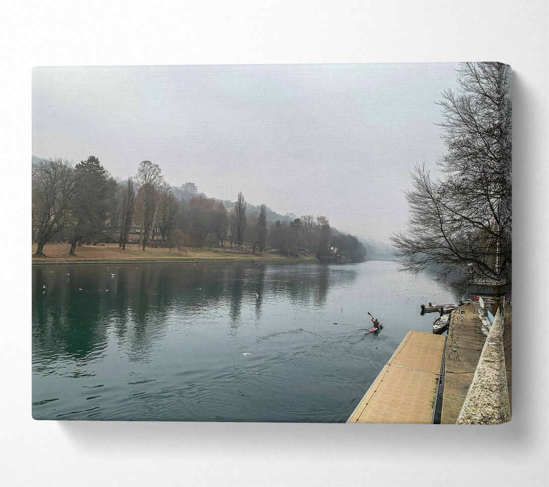  A Canvas Print of Teal River Fog Canvas Art