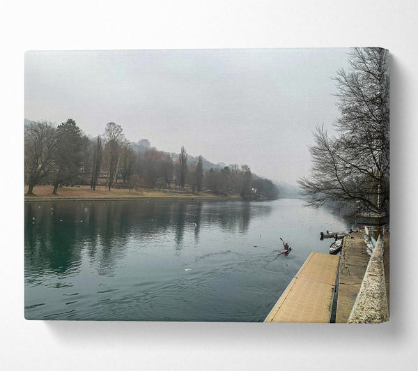 A Canvas Print of Teal River Fog Canvas Art