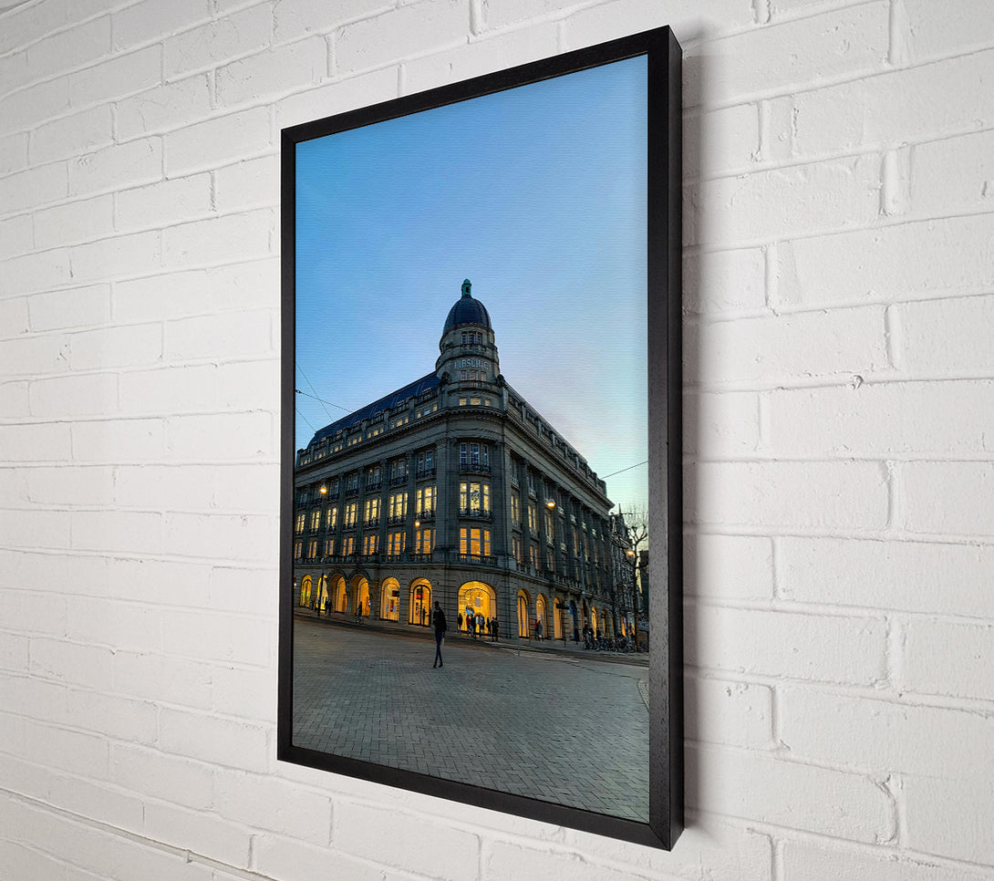  A Canvas Print of Golden Hour Building Canvas Print