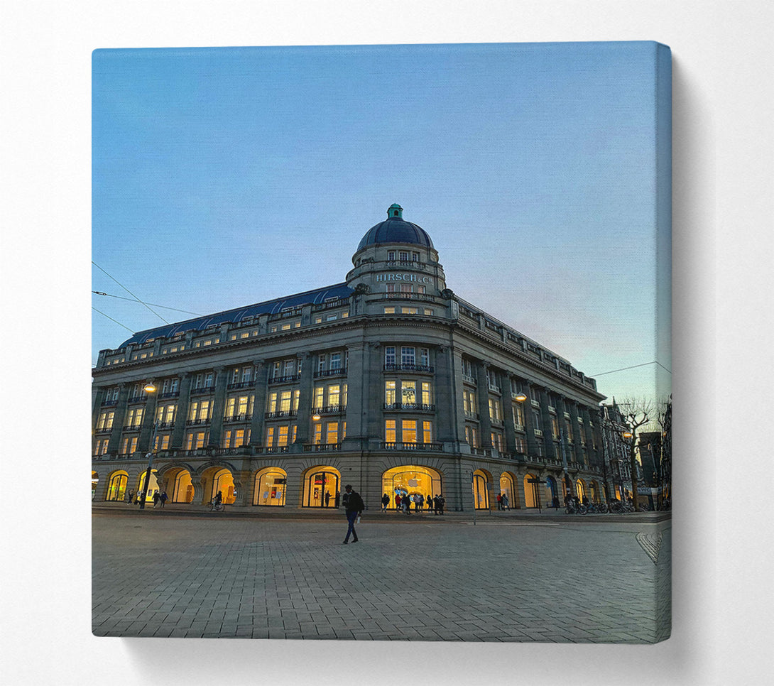  A Canvas Print of Golden Hour Building Canvas Print