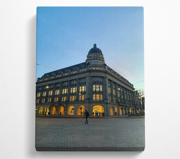  A Canvas Print of Golden Hour Building Canvas Print