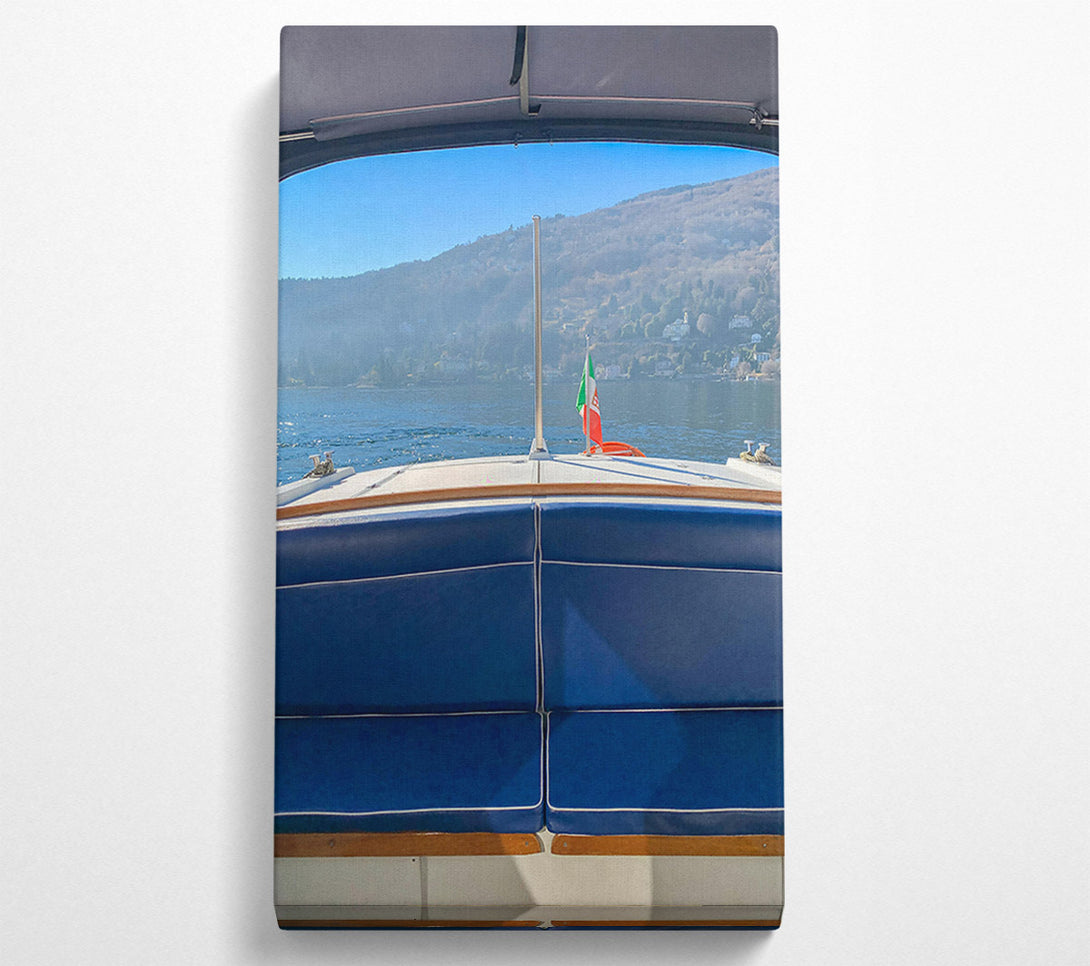  A Canvas Print of Blue Boat Seat View Canvas Wall Art