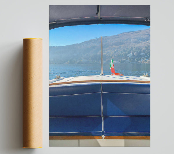 Blue Boat Seat View Poster