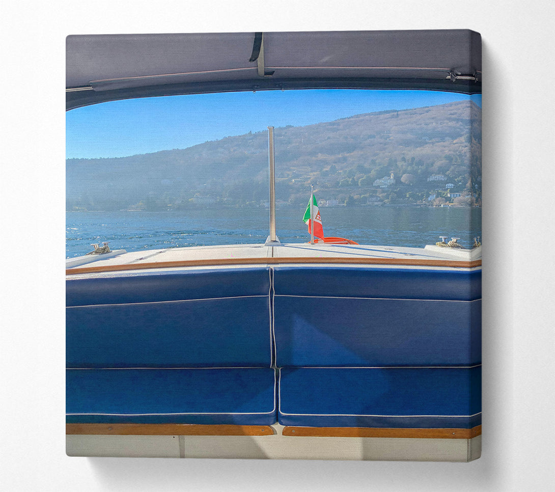 A Canvas Print of Blue Boat Seat View Canvas Wall Art