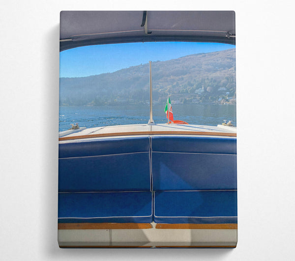 A Canvas Print of Blue Boat Seat View Canvas Wall Art