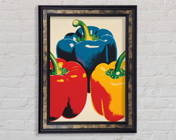 Peppers Vintage Framed Print